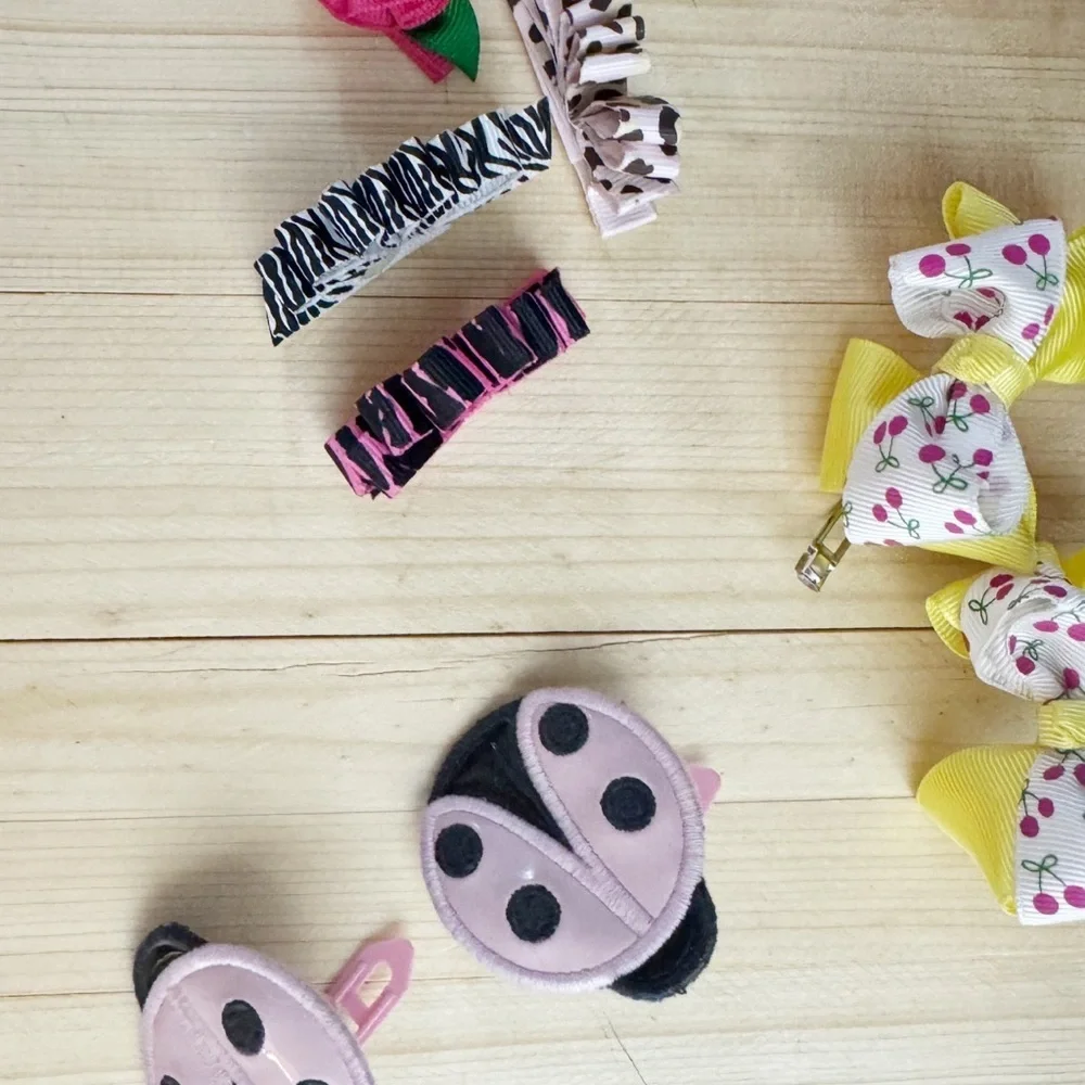 Girls Hair Clip Lot Gymboree Bows Ladybug Floral Boutique Collection
